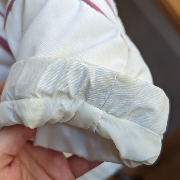 Vintage Puffy White/Pink Ski Jacket Dawn Zippered Toggles Pockets Women's size M - Picture 14 of 16